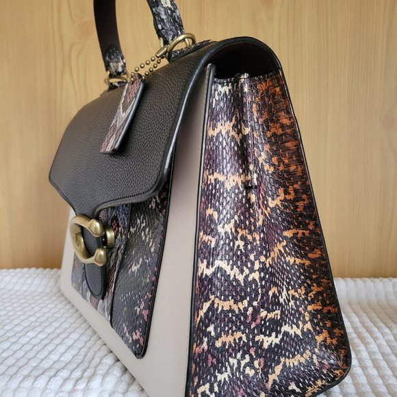 Coach Black and White Crossbody Bag with Gold Accent - Picture 6 of 12